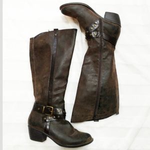 Nicole Daniel boots tall distressed Western siz 10